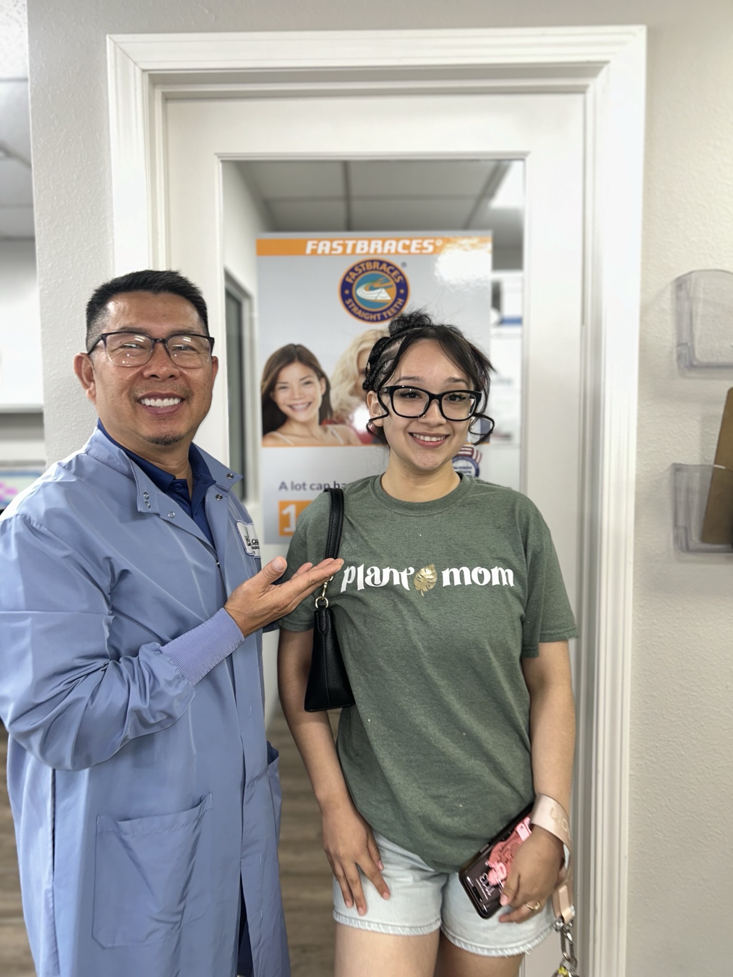 Stockton patient with Dr. Le after appointment